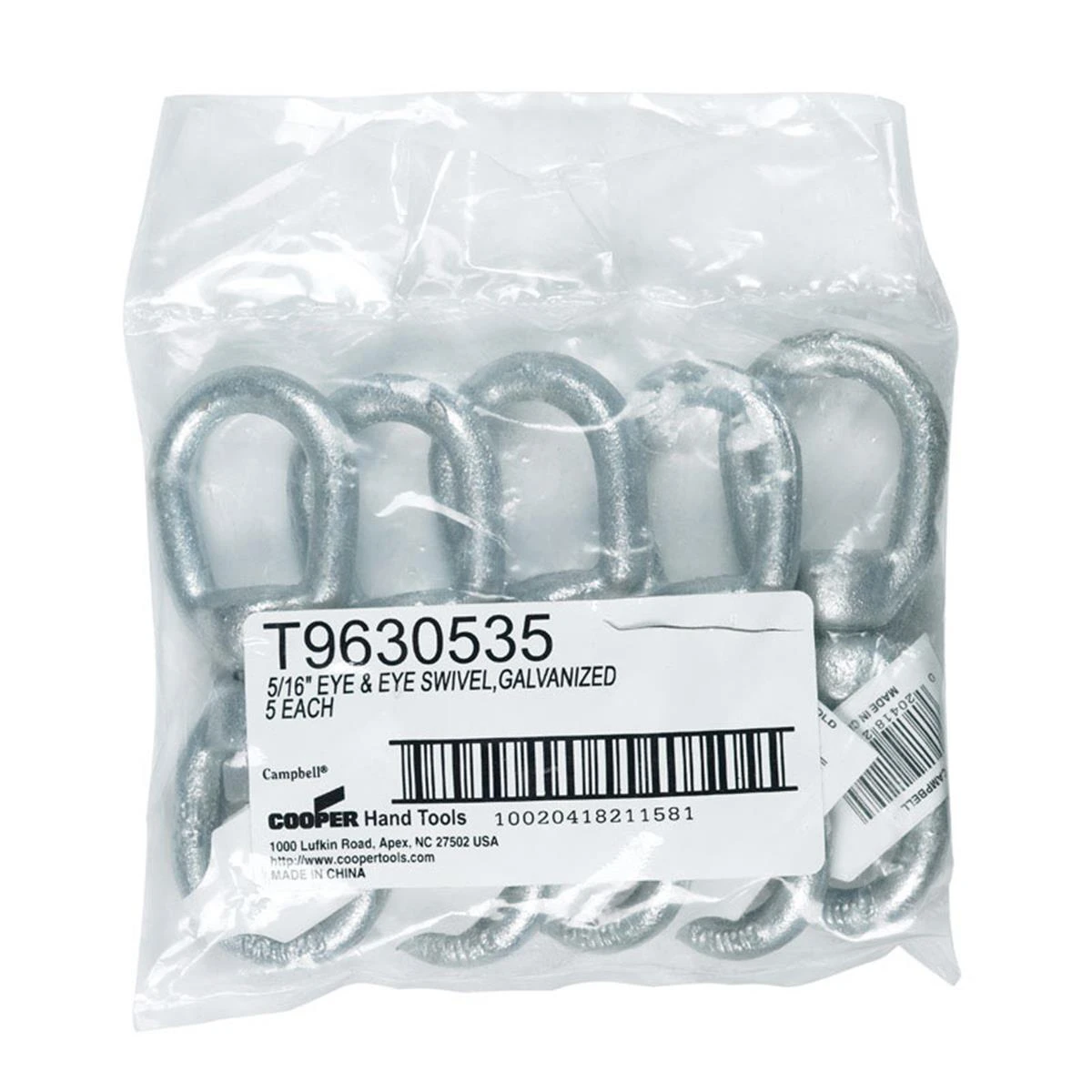 5/16 In. Forged Steel Swivel Eye & Eye - 1250 Lb Load Capacity