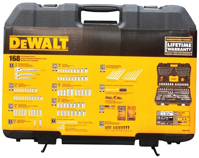 Dwmt73803 168-piece Mechanic's Tool Set With Directtorque Technology