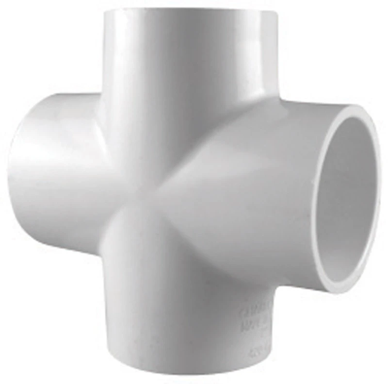 Schedule 40 Pvc Pressure Cross, White, 3/4 In.