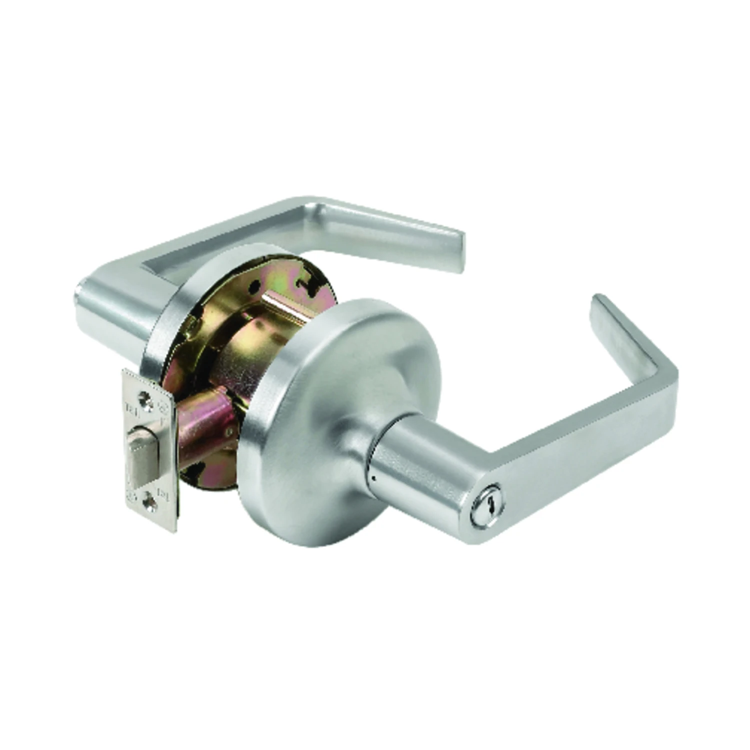 Satin Chrome Privacy Door Lever Lockset, Grade 2, 2-3/4 In. Backset