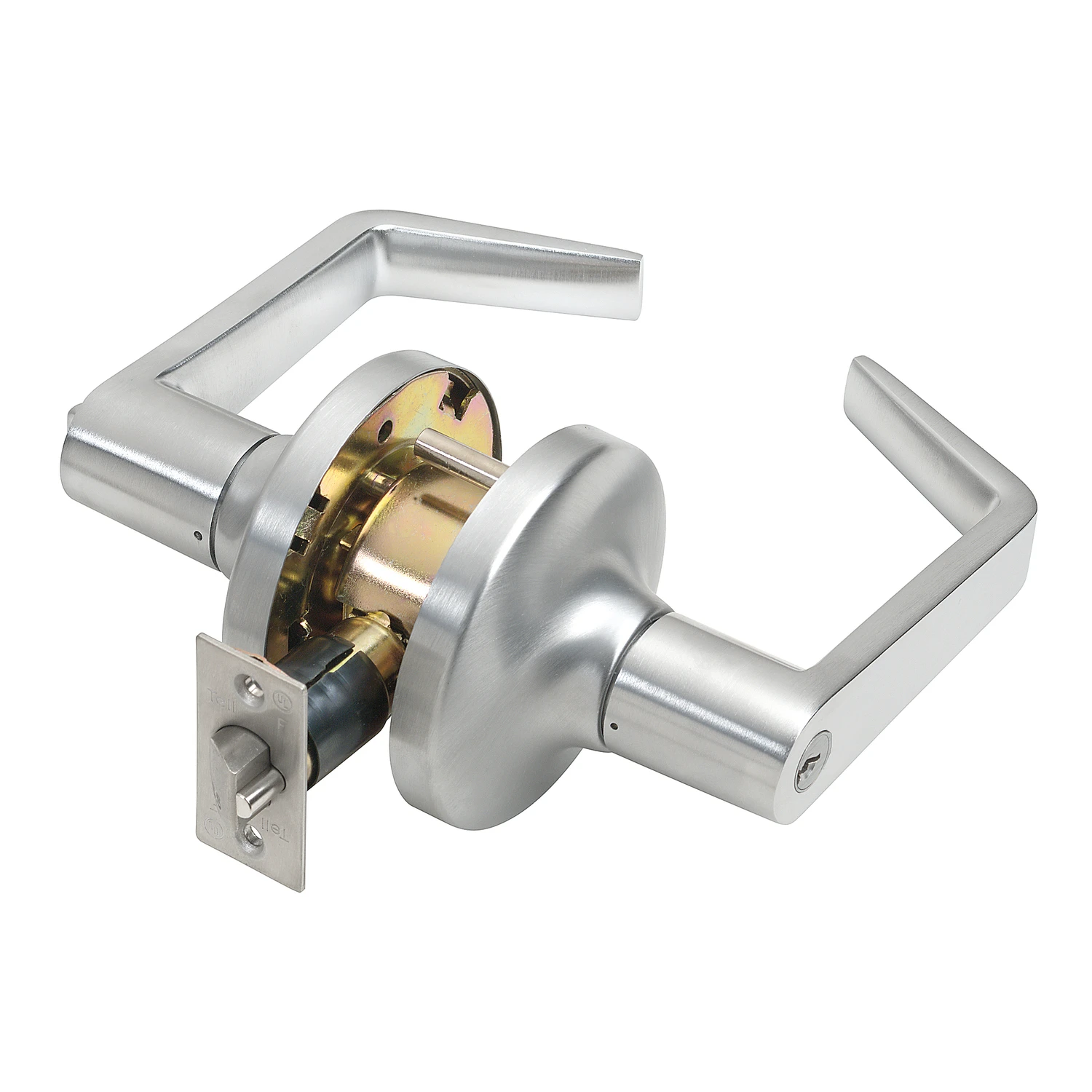 Satin Chrome Entry Door Lever Lockset Cl100011 Grade 2 Heavy-duty