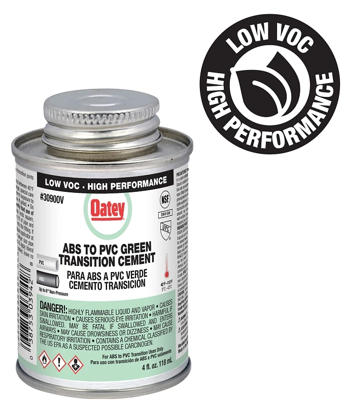 4 Oz. Low Voc Medium Bodied Abs To Pvc Green Transition Cement