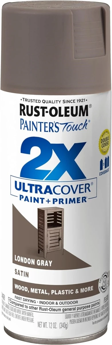 Painter's Touch 2x Ultra Cover 12 Oz. Satin Spray Paint, London Gray