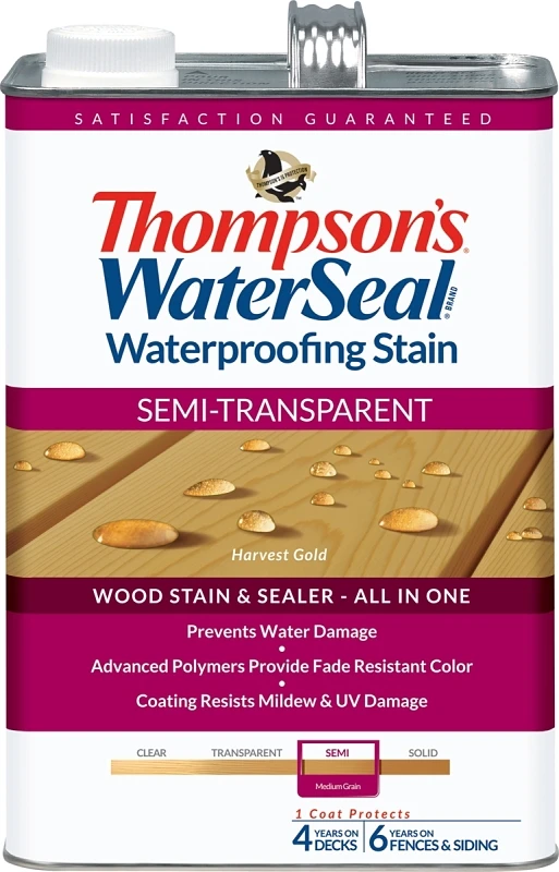 Semi-transparent Harvest Gold Waterproofing Wood Stain And Sealer 1 Gallon