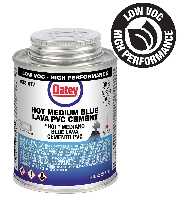 8 Oz. Low Voc Medium Bodied Blue Lava Pvc Cement For Pipe And Fittings