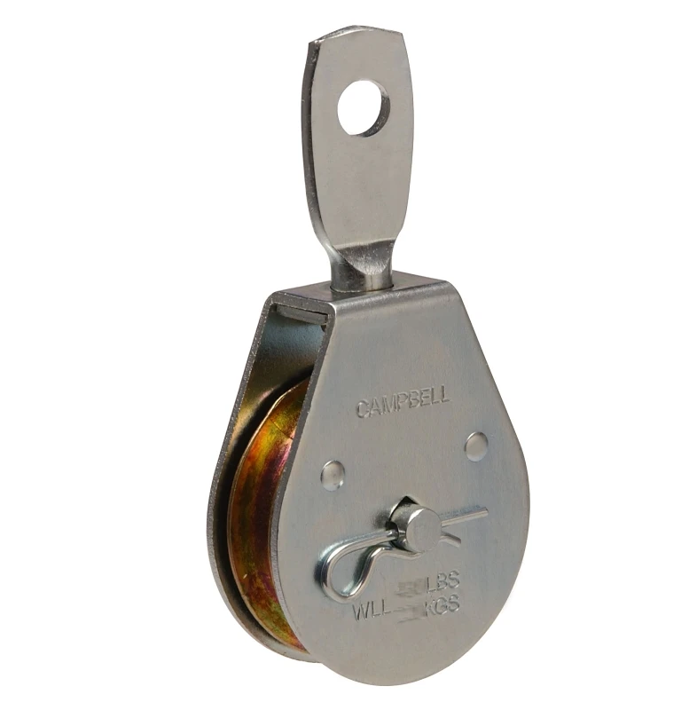 3 In. Zinc Plated Steel Swivel Eye Single Sheave Pulley - 650 Lb Working Load
