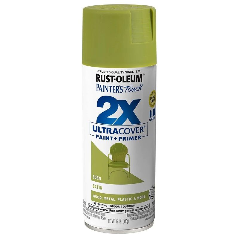 Painter's Touch 2x Ultra Cover 12 Oz. Satin Paint + Primer Spray Paint, Eden