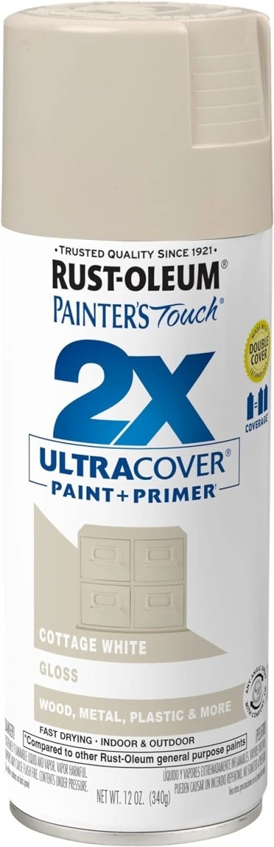 Painter's Touch 2x Ultra Cover 12 Oz. Gloss Spray Paint, Cottage White