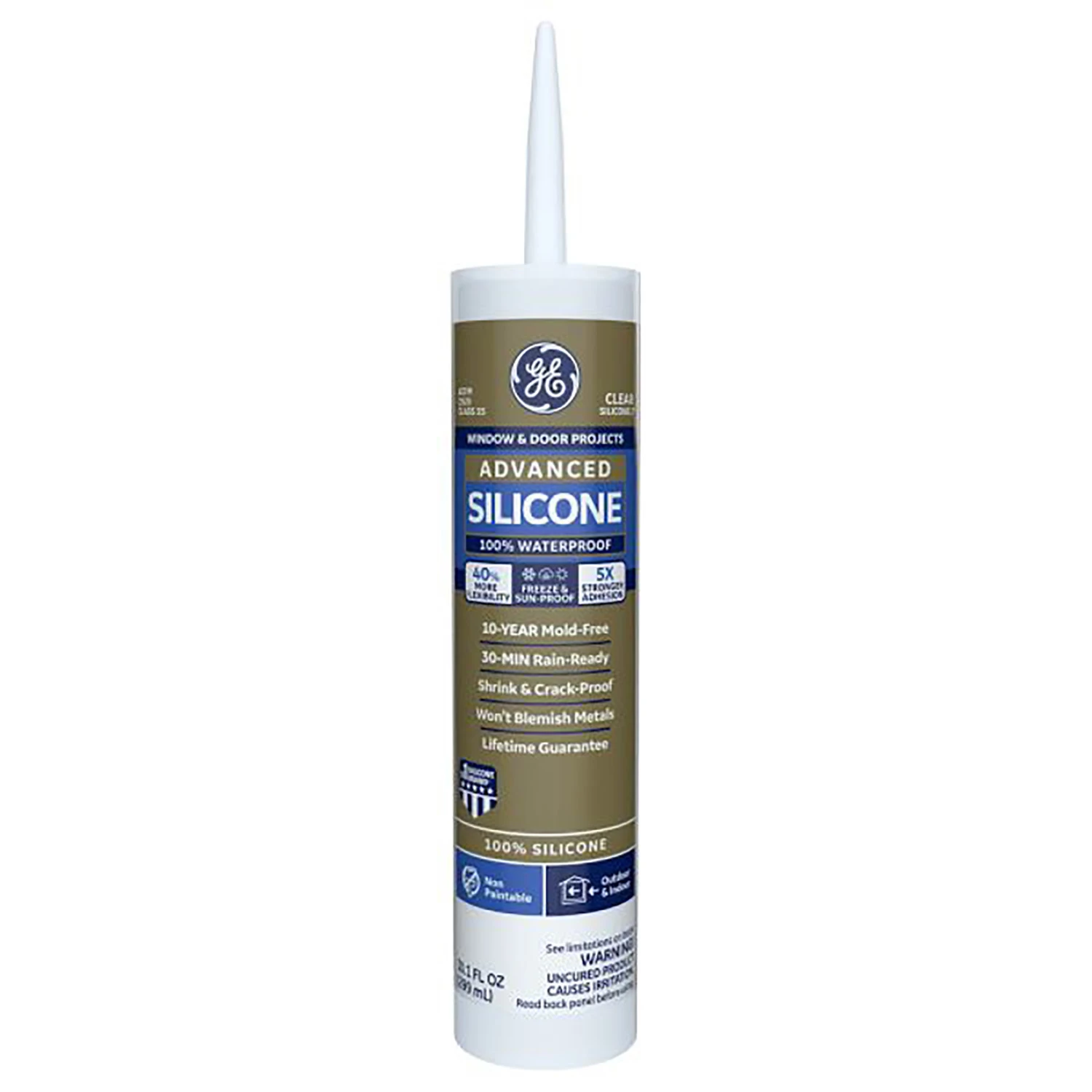 Advanced Silicone 2 Window & Door Sealant, Clear, 10.1 Oz.