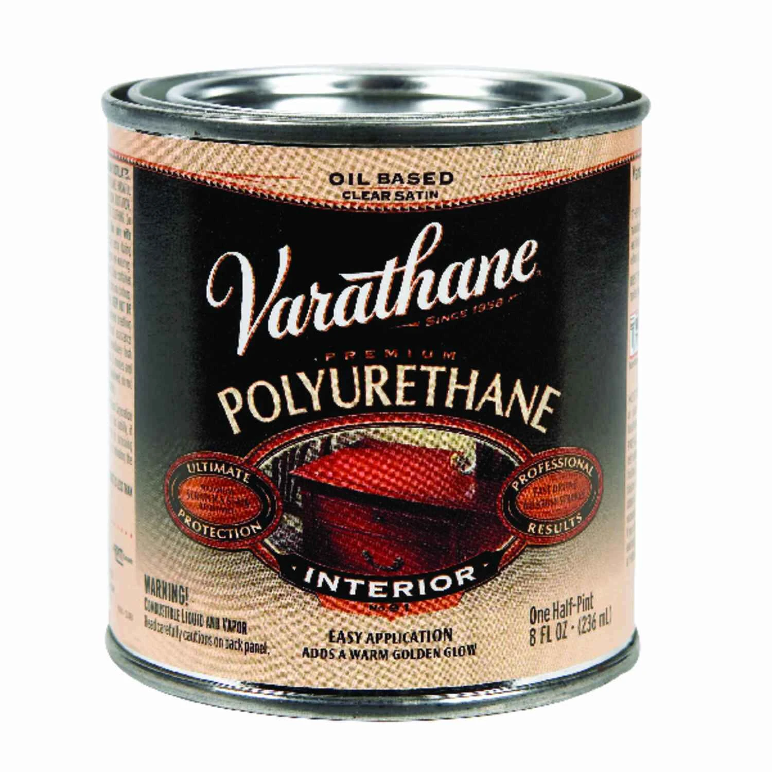 Satin Interior Polyurethane, 1/2 Pint - Oil-based Protective Finish