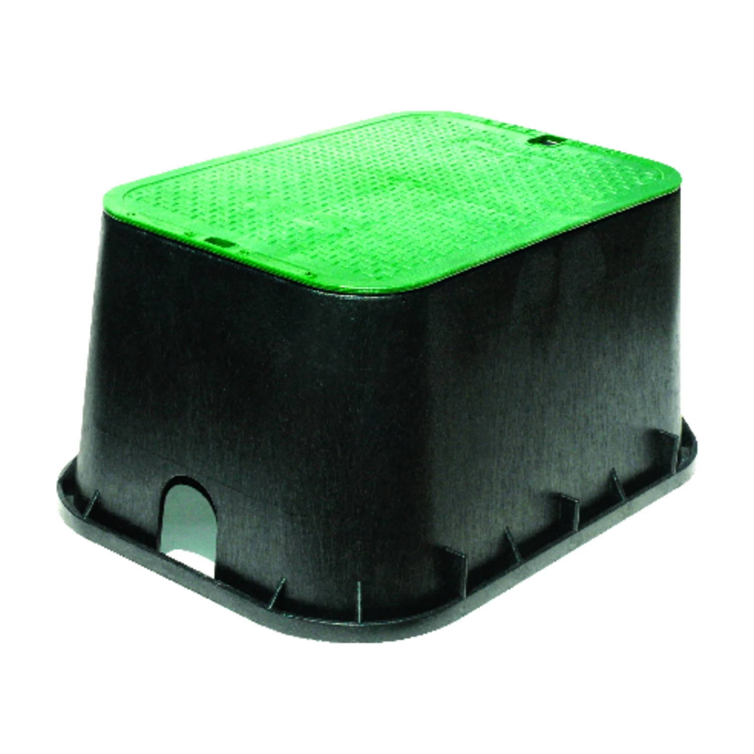 20 In. W X 13 In. H Rectangular Valve Box With Overlapping Cover Black/green