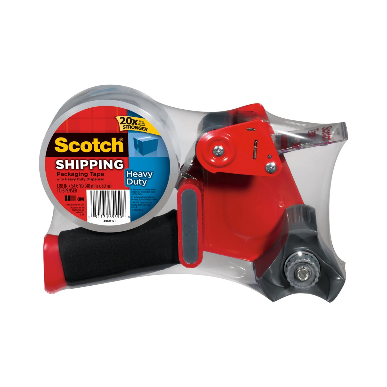 Heavy Duty Shipping Packaging Tape 1.88 In. W X 54.6 Yd L With Dispenser