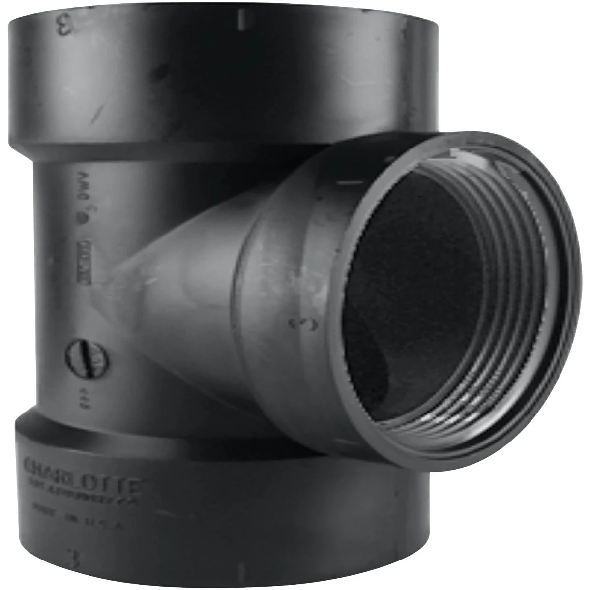 3 In. Hub X Hub X Fip Abs Cleanout Tee For Dwv Systems