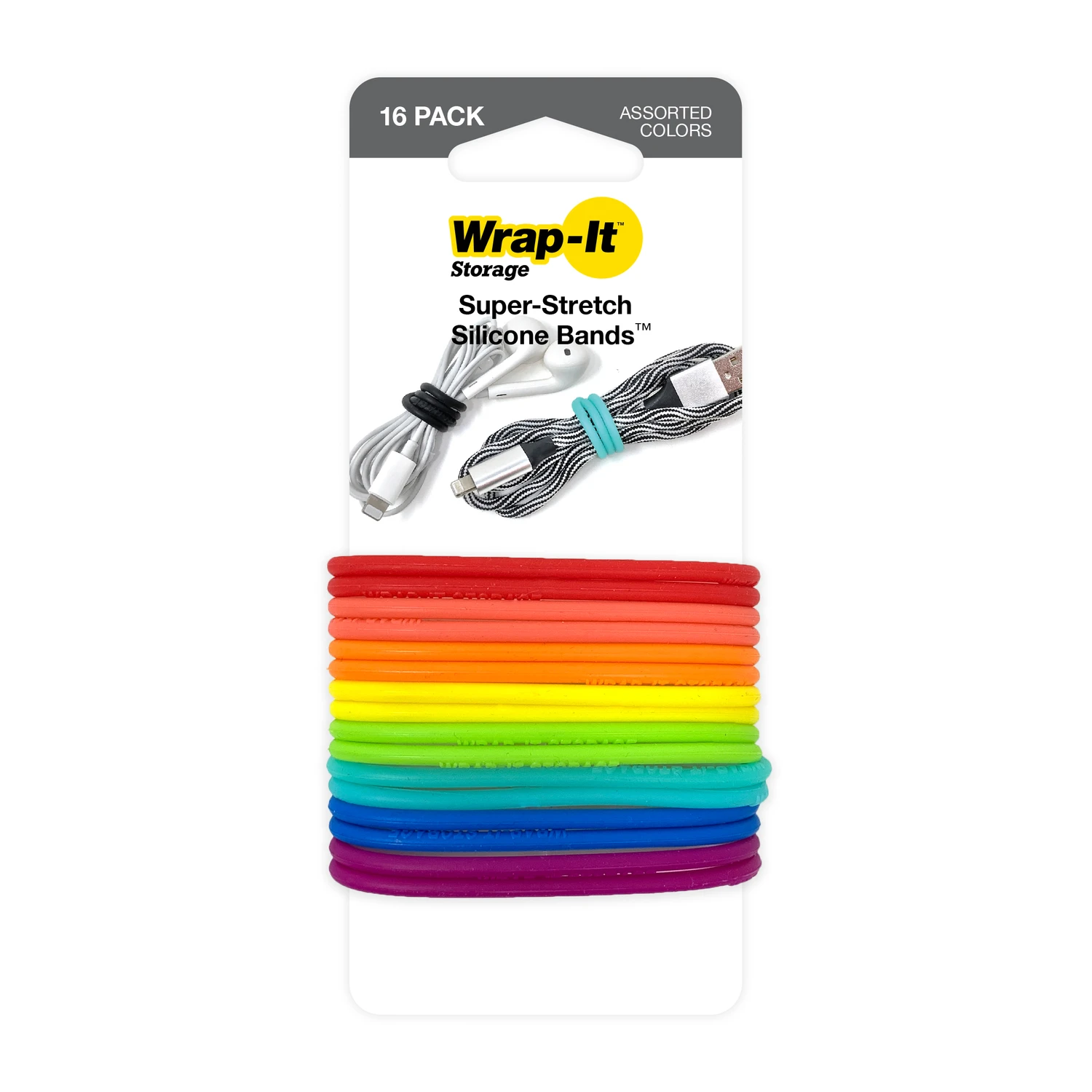 Super-stretch Silicone Bands, Multi-color, 16-pk.