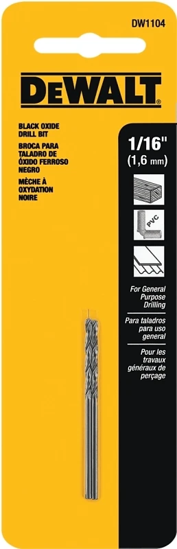 Black Oxide Drill Bits, 1/16 In., 2-pk.