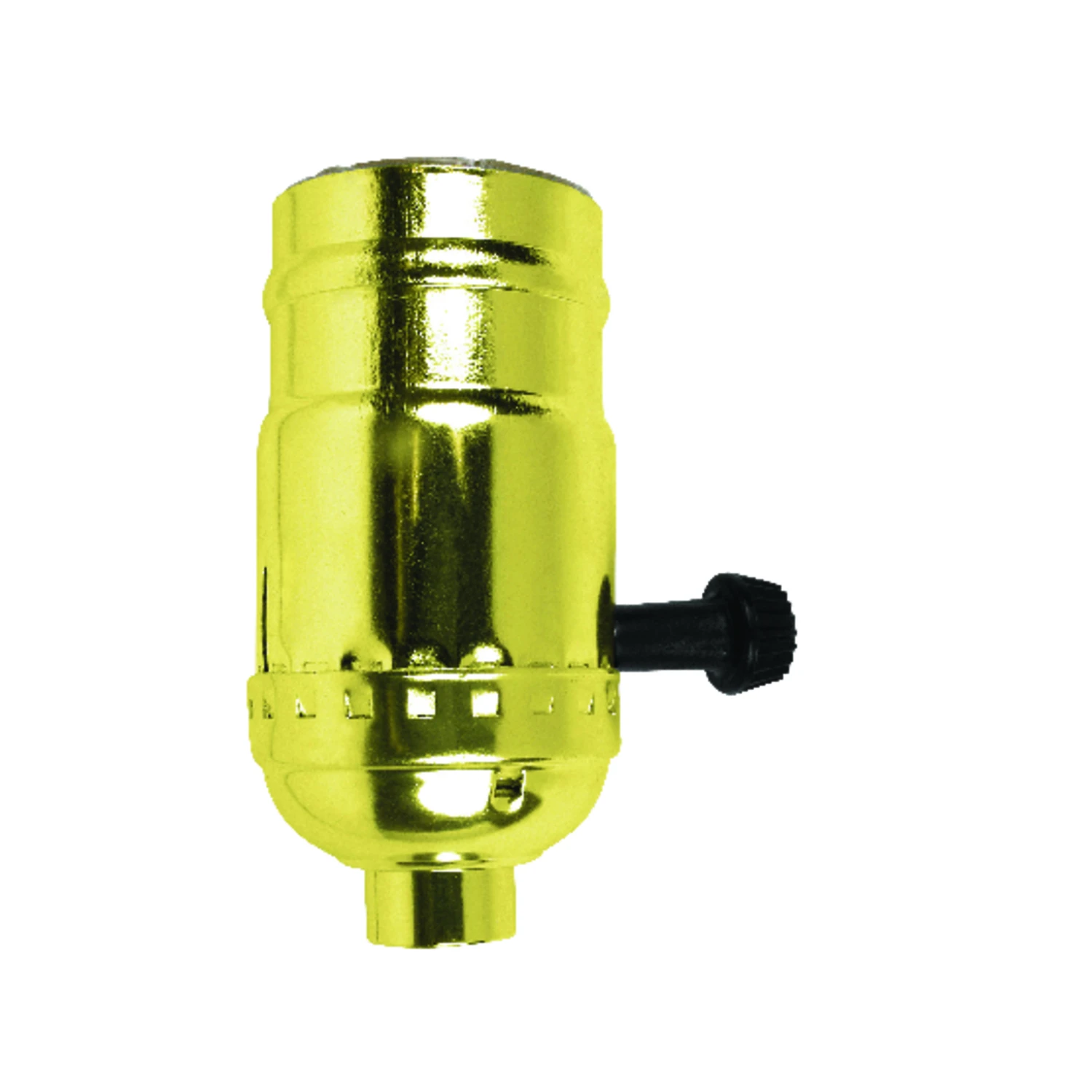 Turn Knob Lamp Socket, 3-way, Medium Base, Brass, 250-watt, 250-volt