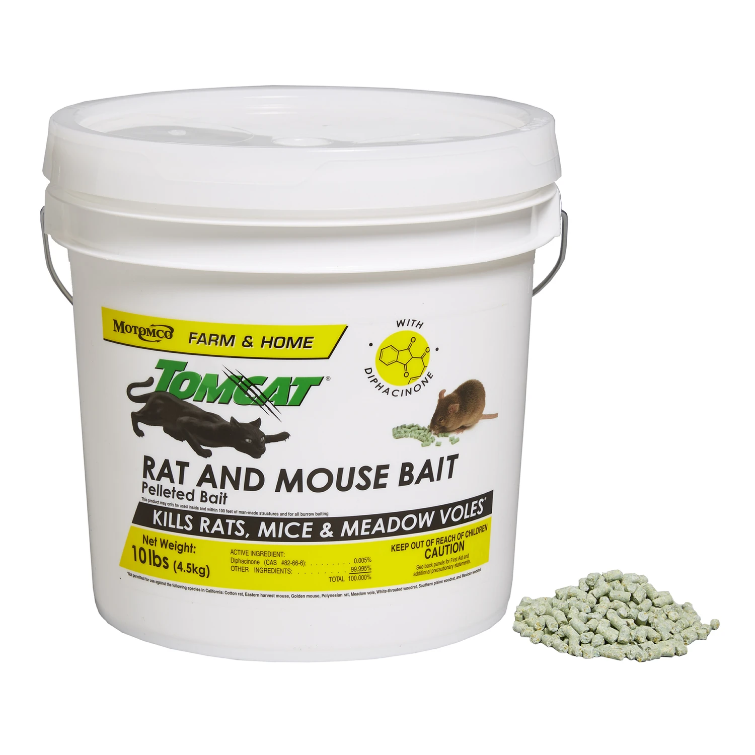 Toxic Bait Pellets For Mice And Rats, 10 Lb Pail