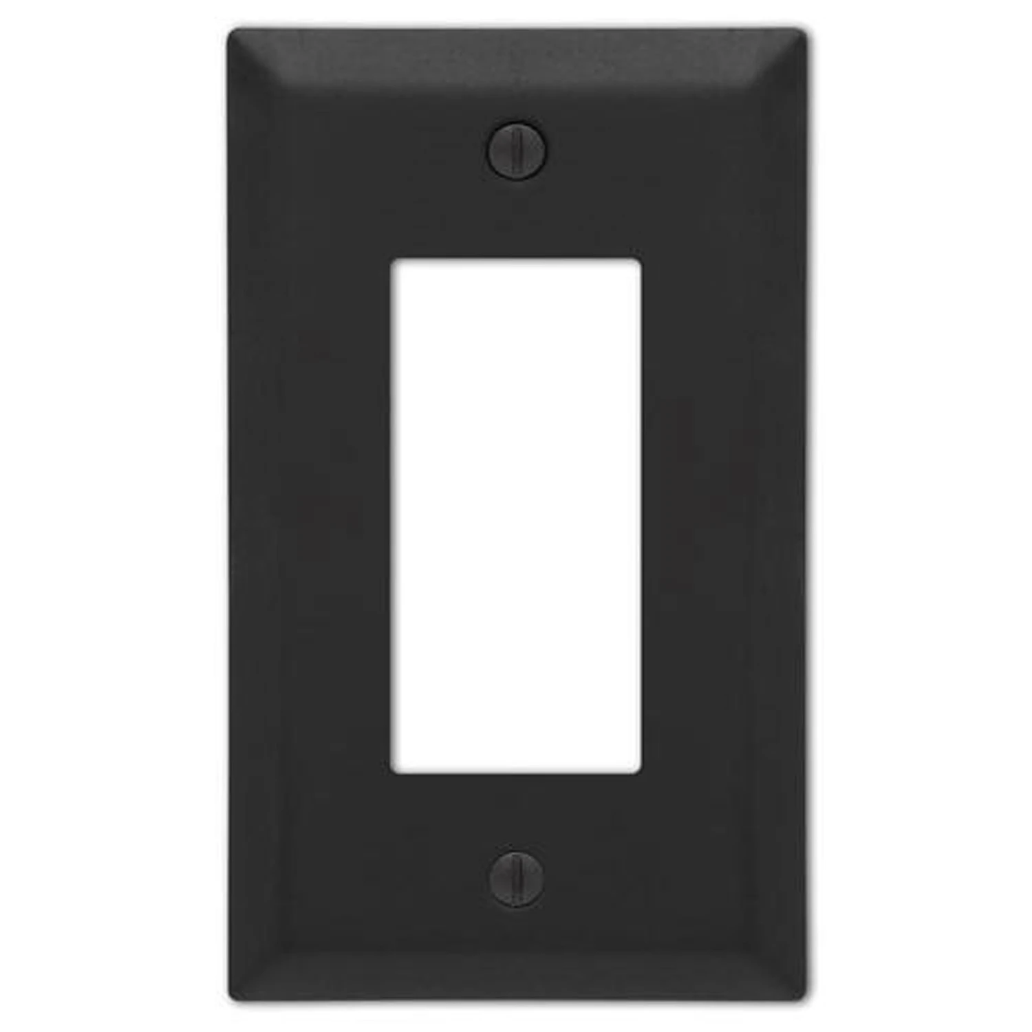 Century Wall Plate, Matte Black, Steel, 1 Rocker