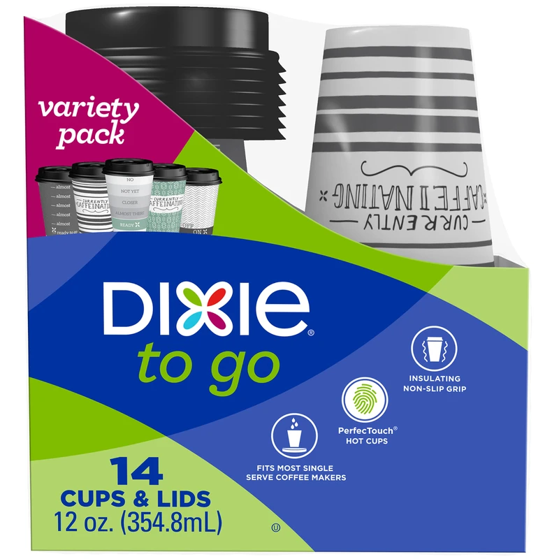 14-pk. Coffee Cups With Lids, 12-oz.