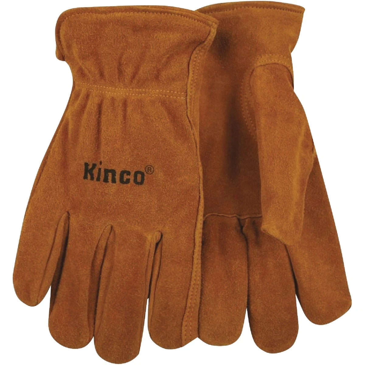Men's Xl Golden Full Suede Cowhide Work Gloves With Keystone Thumb