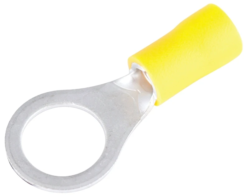 Ring Terminals, Insulated, Solderless, 5/16-3/8 Stud, 50-pk.