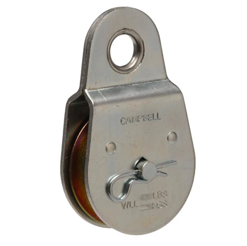 2 In. Zinc Plated Steel Fixed Eye Single Sheave Rigid Eye Pulley - Heavy-duty
