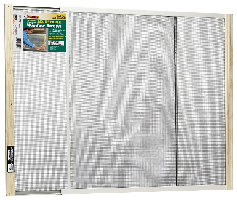 Adjustable Window Screen 24 In. H X 25-45 In. W Steel Frame