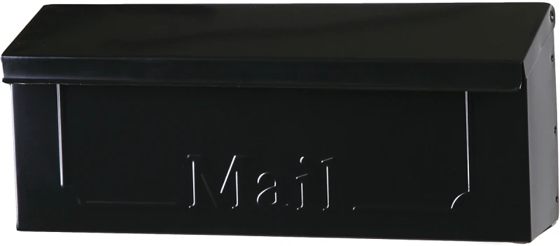Gibraltar Townhouse Horizontal Wall Mount Mailbox, Black Galvanized Steel, Model Thhb00am