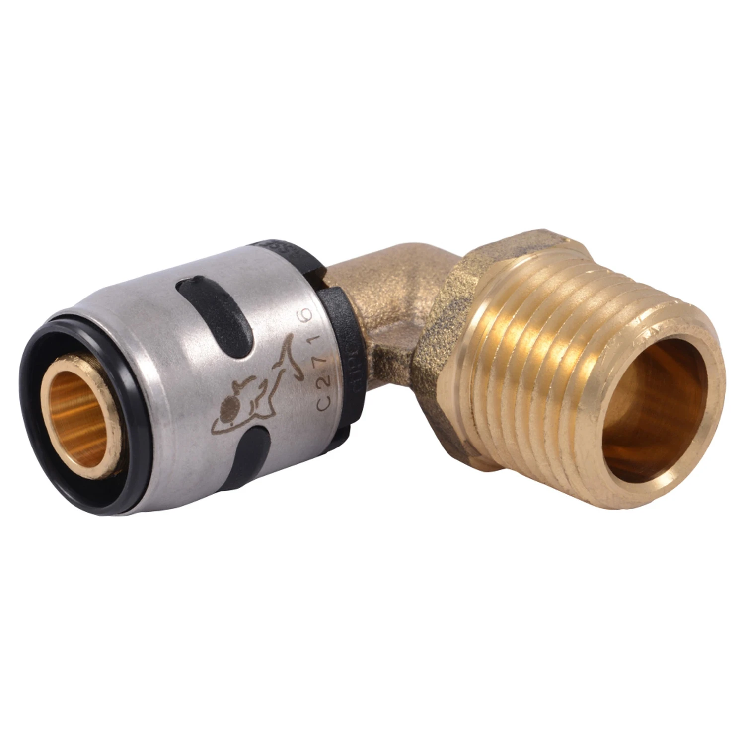 Evopex 1/2 In. Push X 1/2 In. Mpt Brass Elbow Fitting