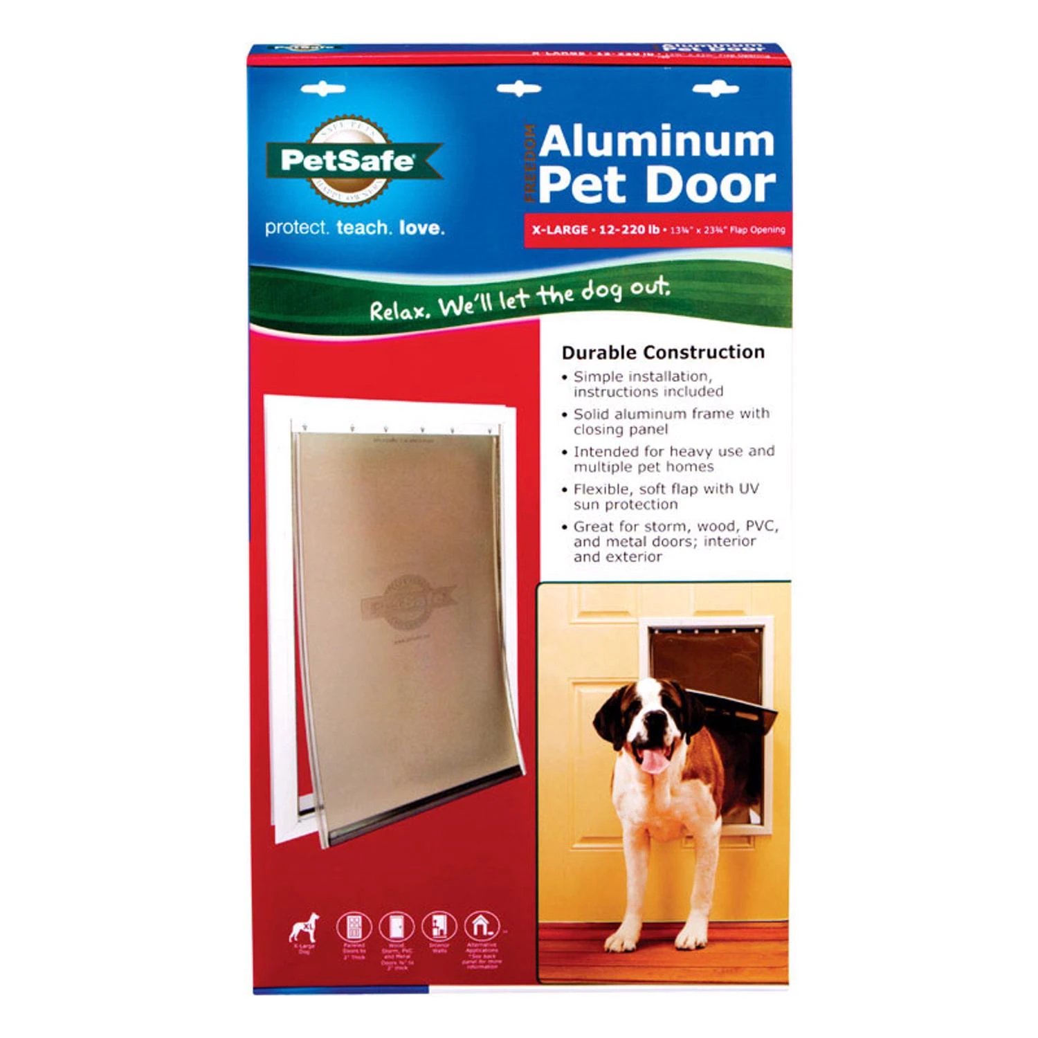 Extra-large White Aluminum Pet Door For Doors & Walls | Weatherproof, Easy Install