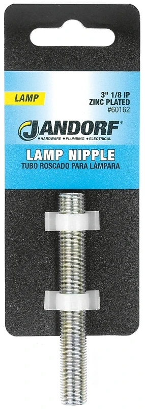 Lamp Nipple, Zinc-plated, 1/8 Ip, 3-in.