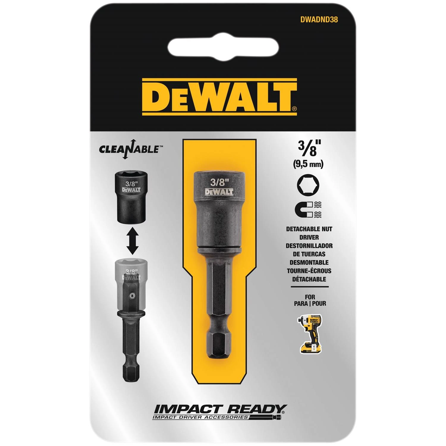Impact Ready Cleanable Nut Driver, 3/8 In.