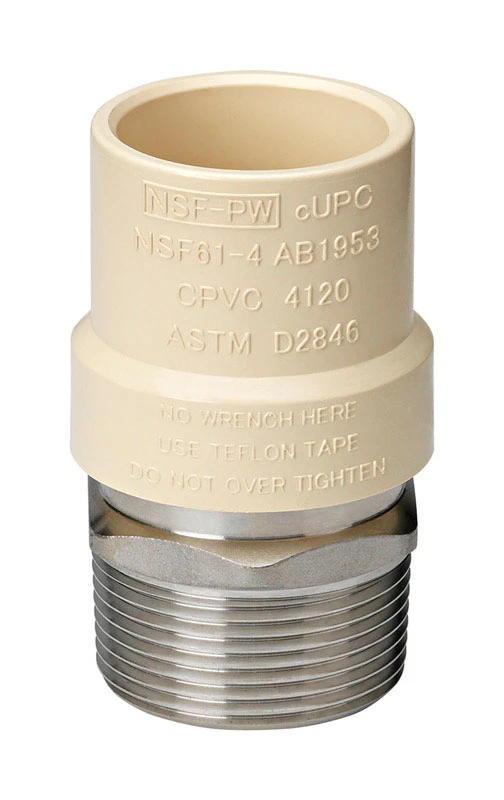 Cpvc Pipe Transition Adapter, 3/4 In. Mip
