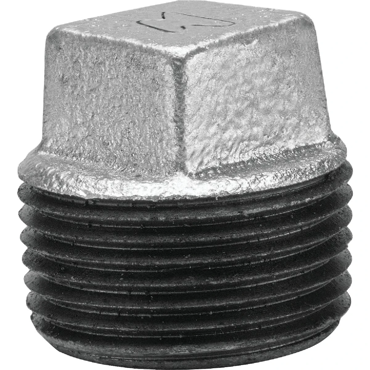 1 In. Malleable Iron Galvanized Plug With Male National Pipe Taper Threads