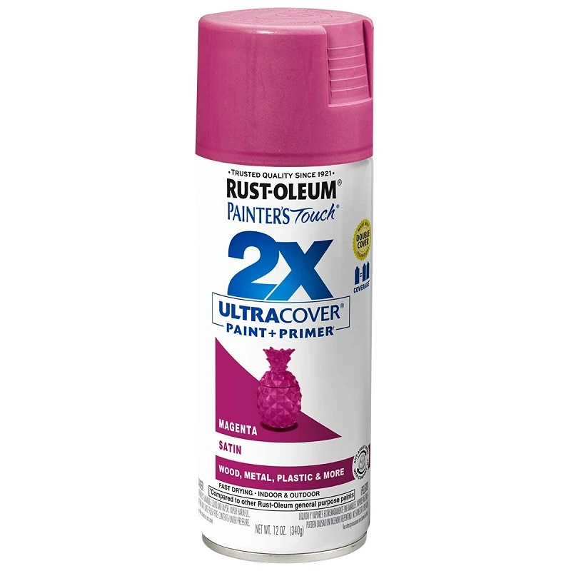 Painter's Touch 2x Ultra Cover 12 Oz. Satin Spray Paint, Magenta