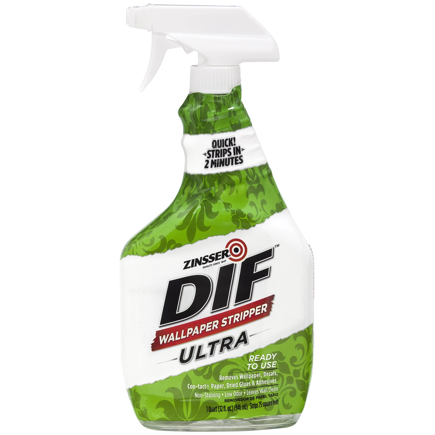 Dif Ultra Liquid Wallpaper Stripper 32 Oz - Fast Acting, Eco-friendly Solution
