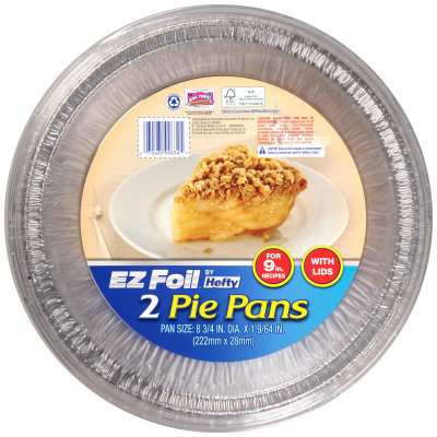 Ez Foil Pie Pans, 1-9/64 X 8-3/4 In. Dia., 3-ct.