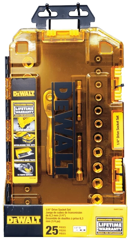 1/4-inch Drive Sae Socket Set With 11 Sae And 11 Metric Sockets