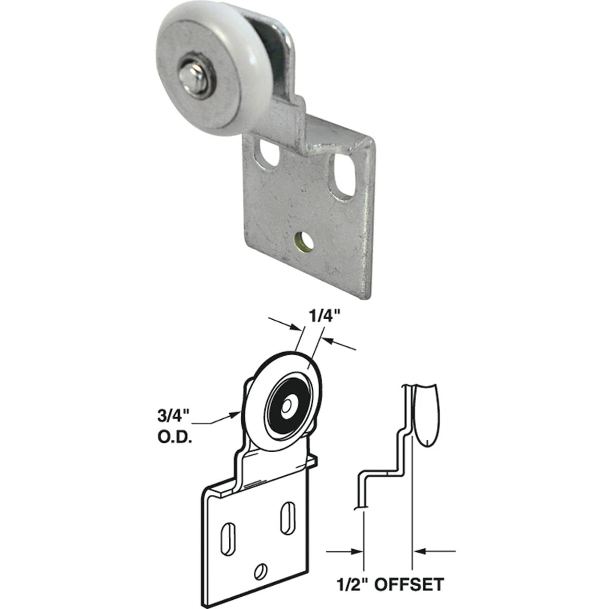 Bypass Sliding Closet Door Top-hung Back Rollers And Brackets, 2-pk.