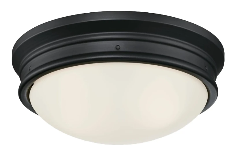 Meadowbrook 2-light Matte Black Flush Mount Ceiling Light Fixture Hardwired