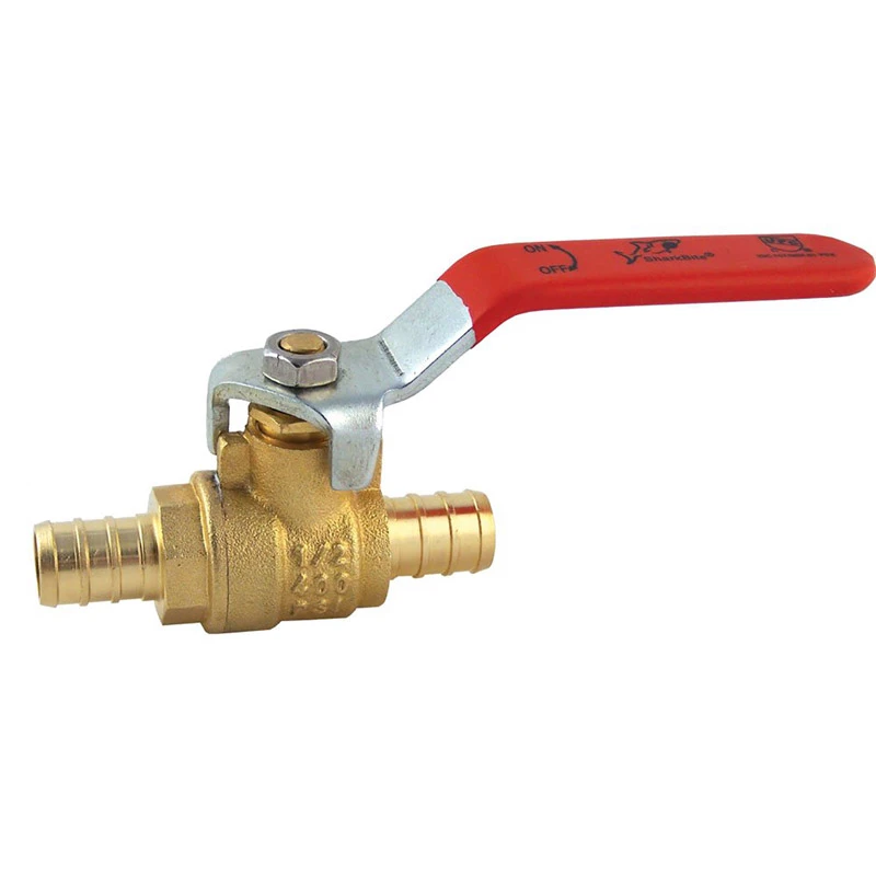 3/4 In. Brass Pex Ball Valve, Full Port Barb Connection