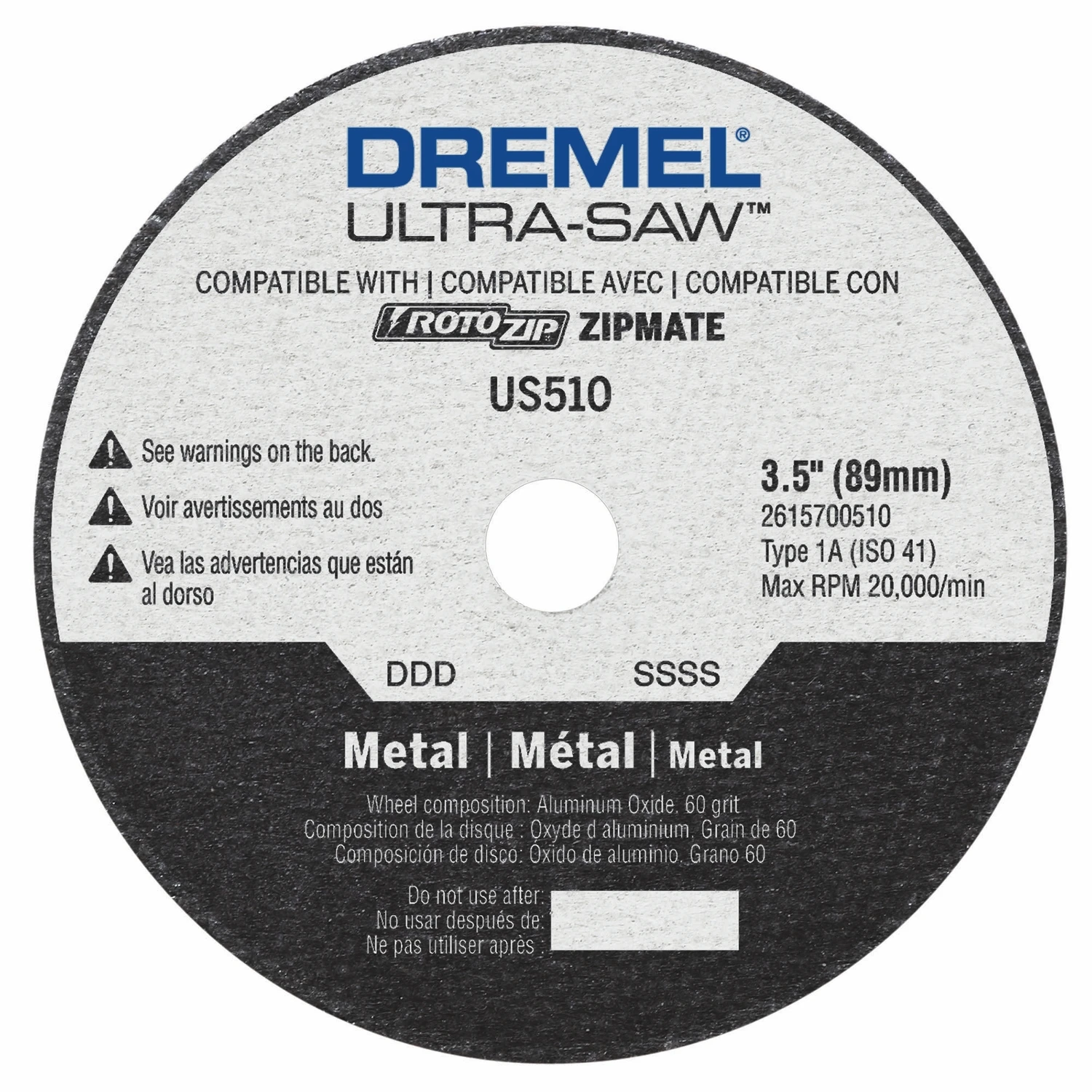Ultra-saw 3-1/2 In. Aluminum Oxide Metal Cutting Wheel - Model Us510-01