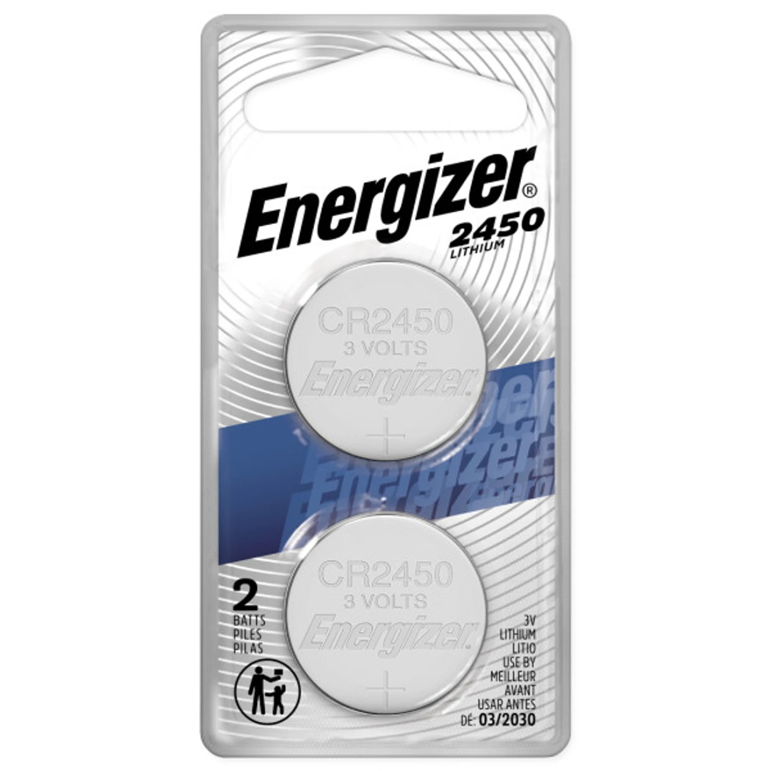 2450 Lithium Coin Battery, 2 Pack