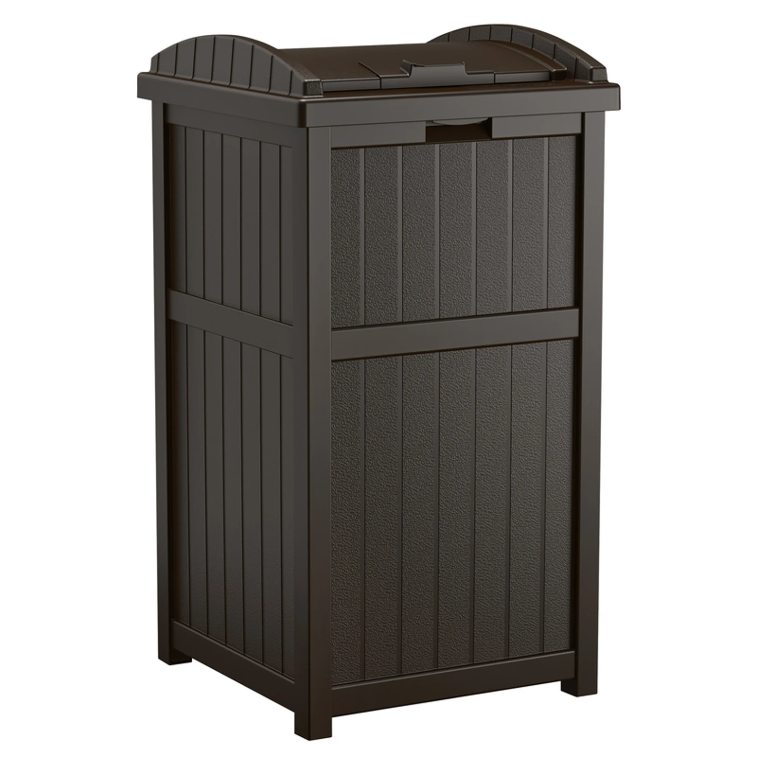 30 Gallon Brown Resin Trash Can With Lid - Model Ghw1732