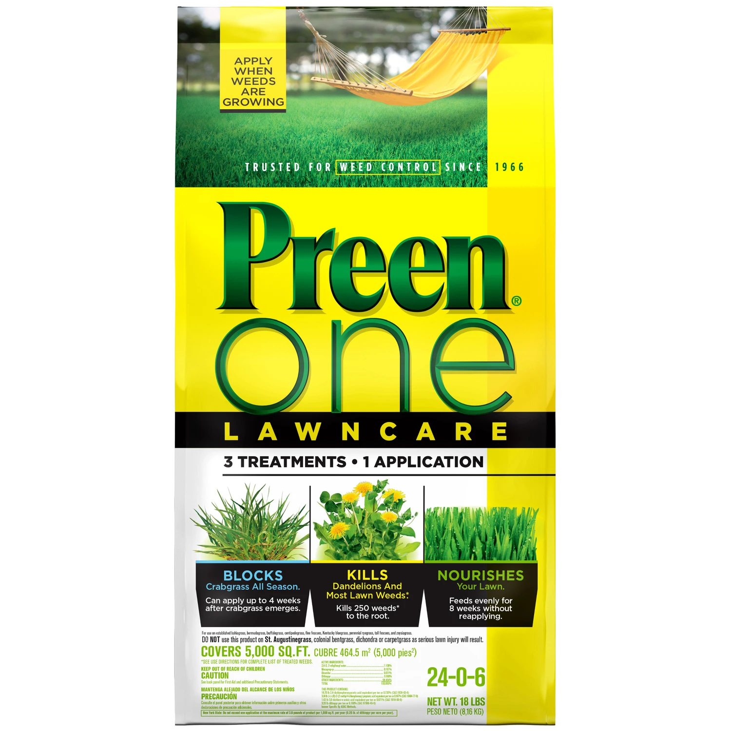 One Lawn Care 18 Lb. Granules Weed Killer With Fertilizer For 5000 Sq. Ft.