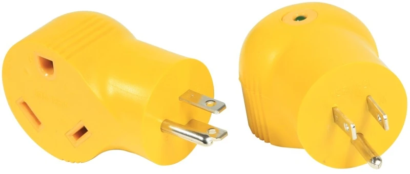 Rv Electrical Adapter, 90 Degree, 15a Male To 30a Female