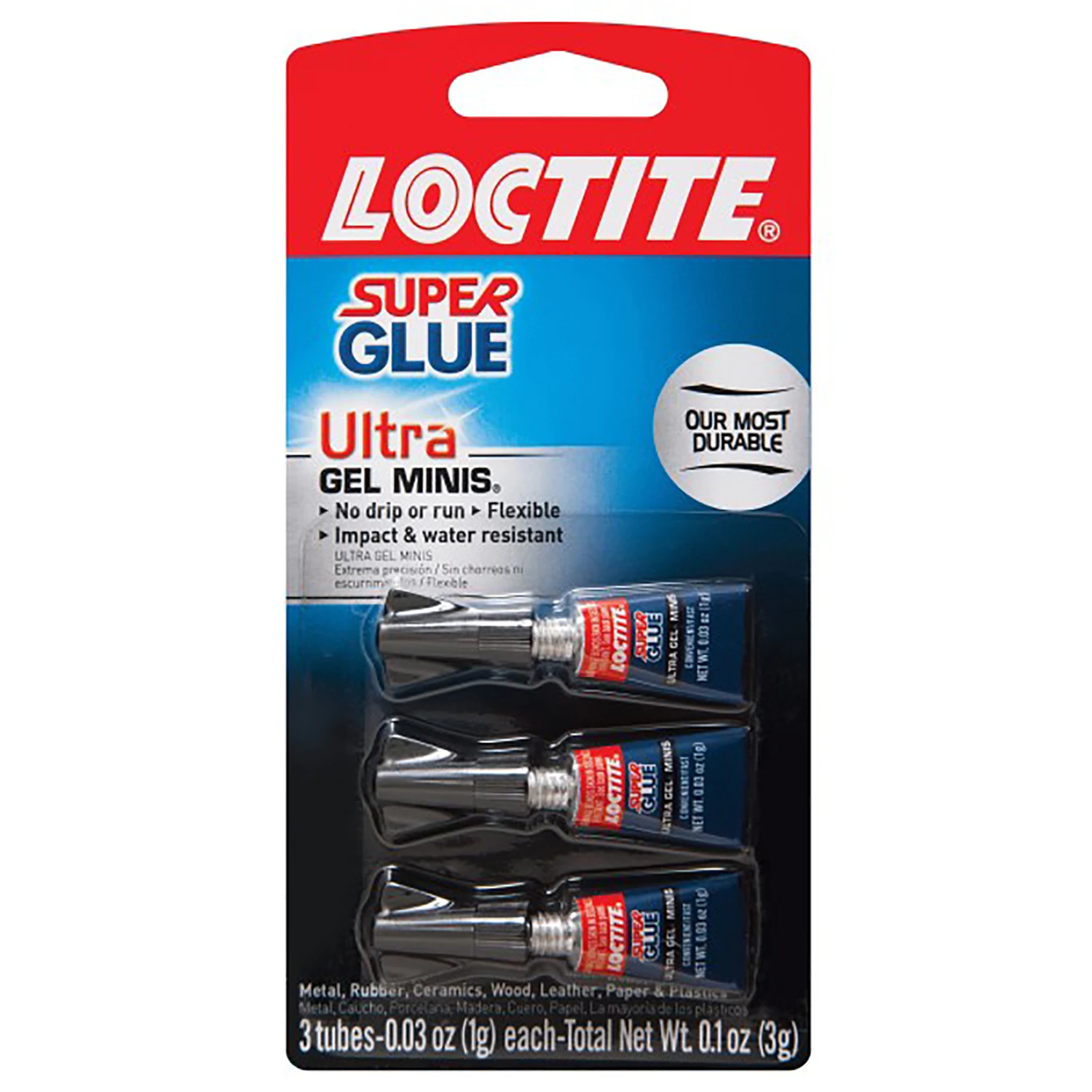 Super Glue U-gel, 1-gm., 3-pk.