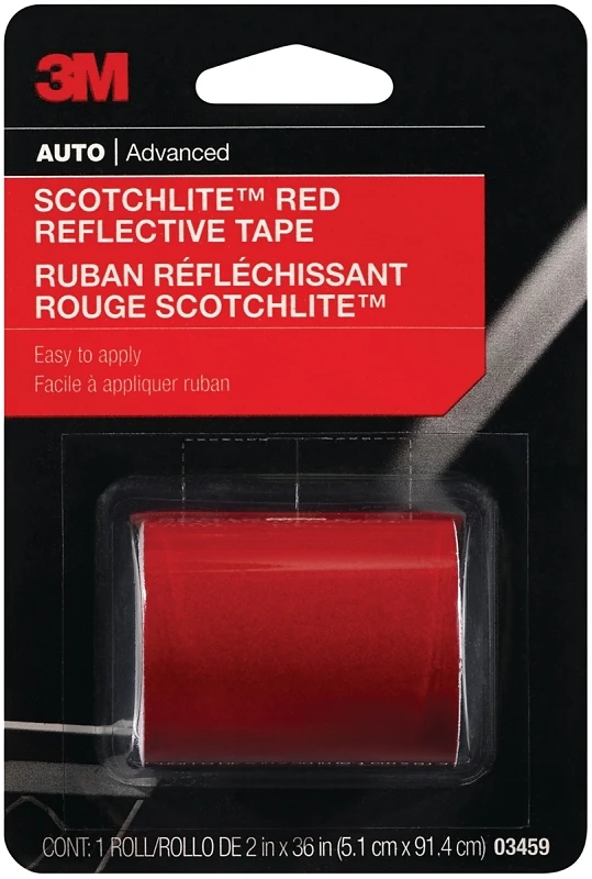 Reflective Safety Tape, Red, 2 X 36-inches For Enhanced Visibility