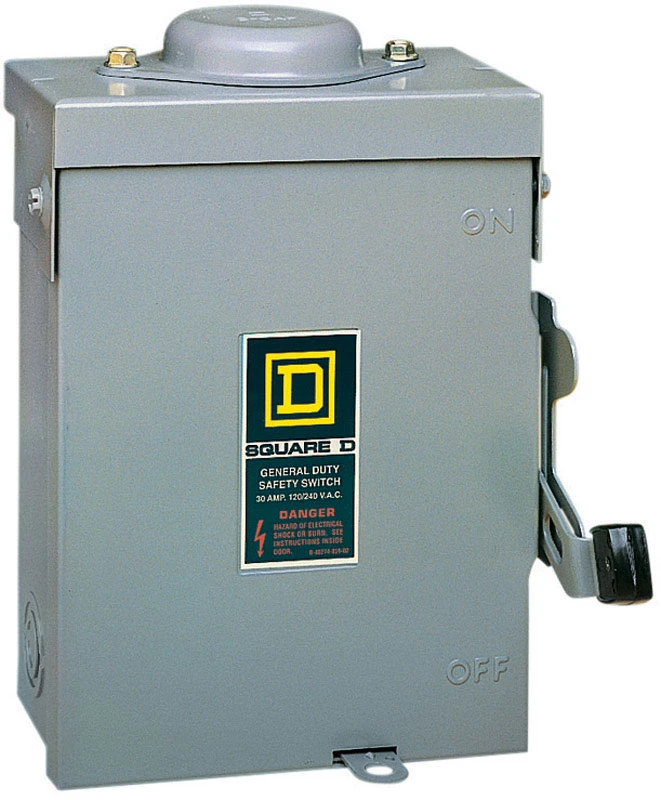 30 Amp Outdoor Safety Disconnect Switch 2-pole Weatherproof Nema 3r