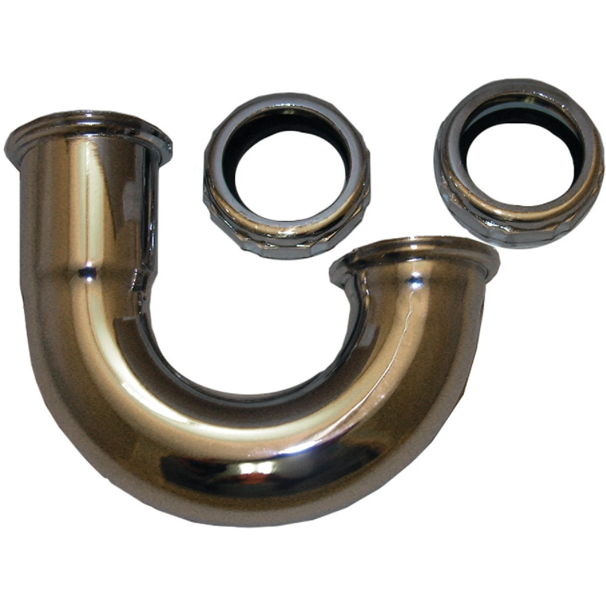 1-1/4 In. Chrome Plated J-bend Drain Fitting With Nuts And Washers